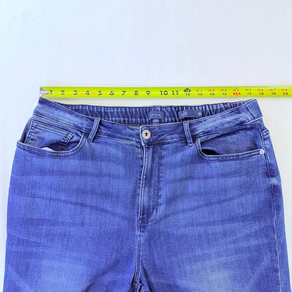 J.Jill Women's High Rise Straight Leg Blue Denim Jeans Size 18 Cuffed Cotton - Picture 9 of 11